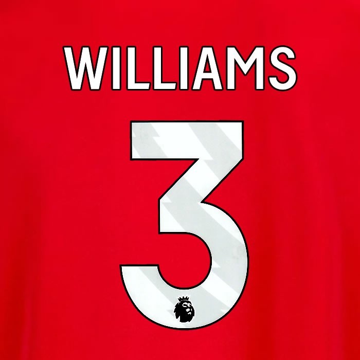 2025 2026 OFFICIAL NOTTINGHAM WILLIAMS 3 WHITE HOME PLAYER SIZE NAMESET