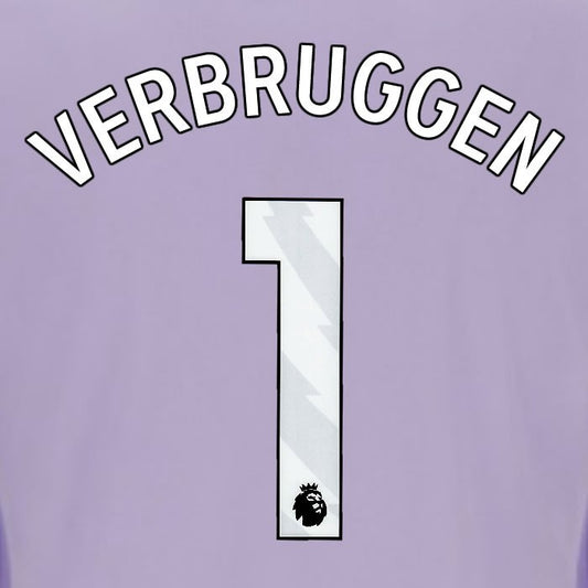 2025 2026 OFFICIAL BRIGHTON VERBRUGGEN 1 AWAY WHITE PLAYER SIZE NAMESET
