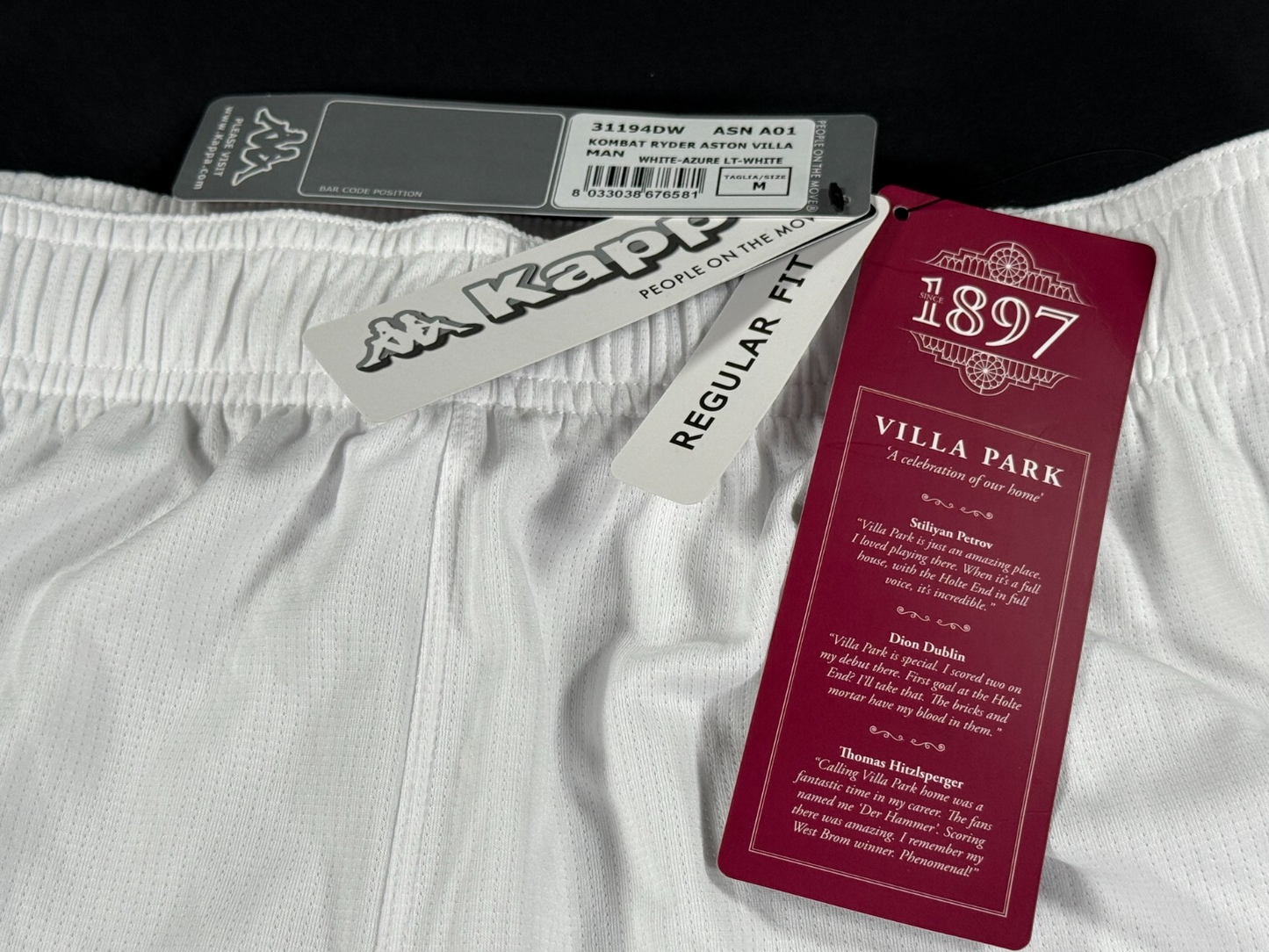 BRAND NEW 2020 2021 KAPPA ASTON VILLA HOME FOOTBALL SHORTS #9 MENS MEDIUM