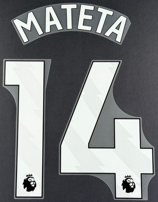 2024 2025 OFFICIAL CRYSTAL PALACE MATETA 14 WHITE HOME PLAYER SIZE NAMESET