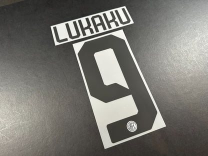 INTER MILAN 2019 2020 LUKAKU 9 OFFICIAL AWAY BLACK PLAYER SIZE NAMESET