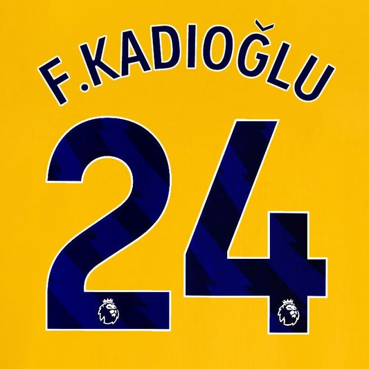 2024 2025 OFFICIAL BRIGHTON F KADIOGLU 24 AWAY BLUE PLAYER SIZE NAMESET