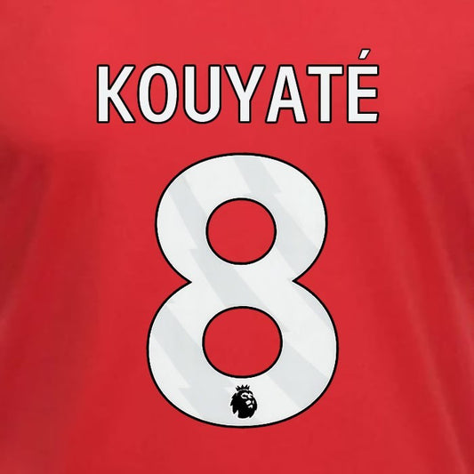 2023 2024 OFFICIAL NOTTINGHAM KOUYATE 8 WHITE HOME PLAYER SIZE NAMESET