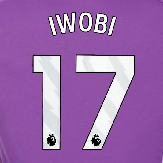 2024 2025 OFFICIAL FULHAM IWOBI 17 WHITE 3RD PLAYER SIZE NAMESET