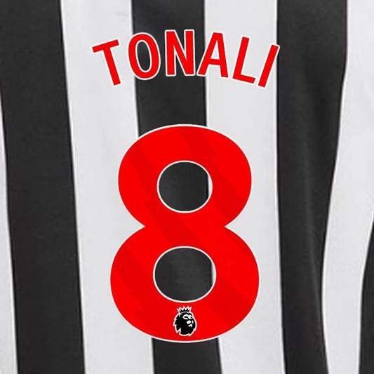 2023 2024 NEWCASTLE TONALI 8 OFFICIAL RED HOME PLAYER SIZE NAME SET
