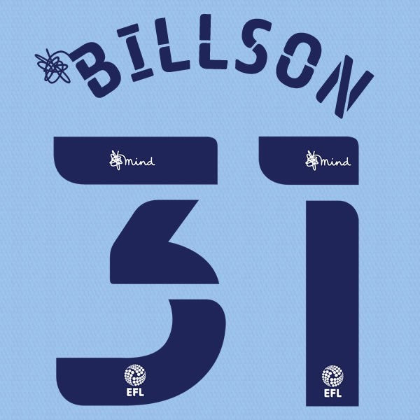 COVENTRY 2020 2021 OFFICIAL BILLSON 31 HOME PLAYER SIZE NAME SET