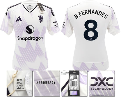 BNWT 25 26 MANCHESTER UNITED ADIDAS AWAY SHIRT B. FERNANDES 8 + PATCHES