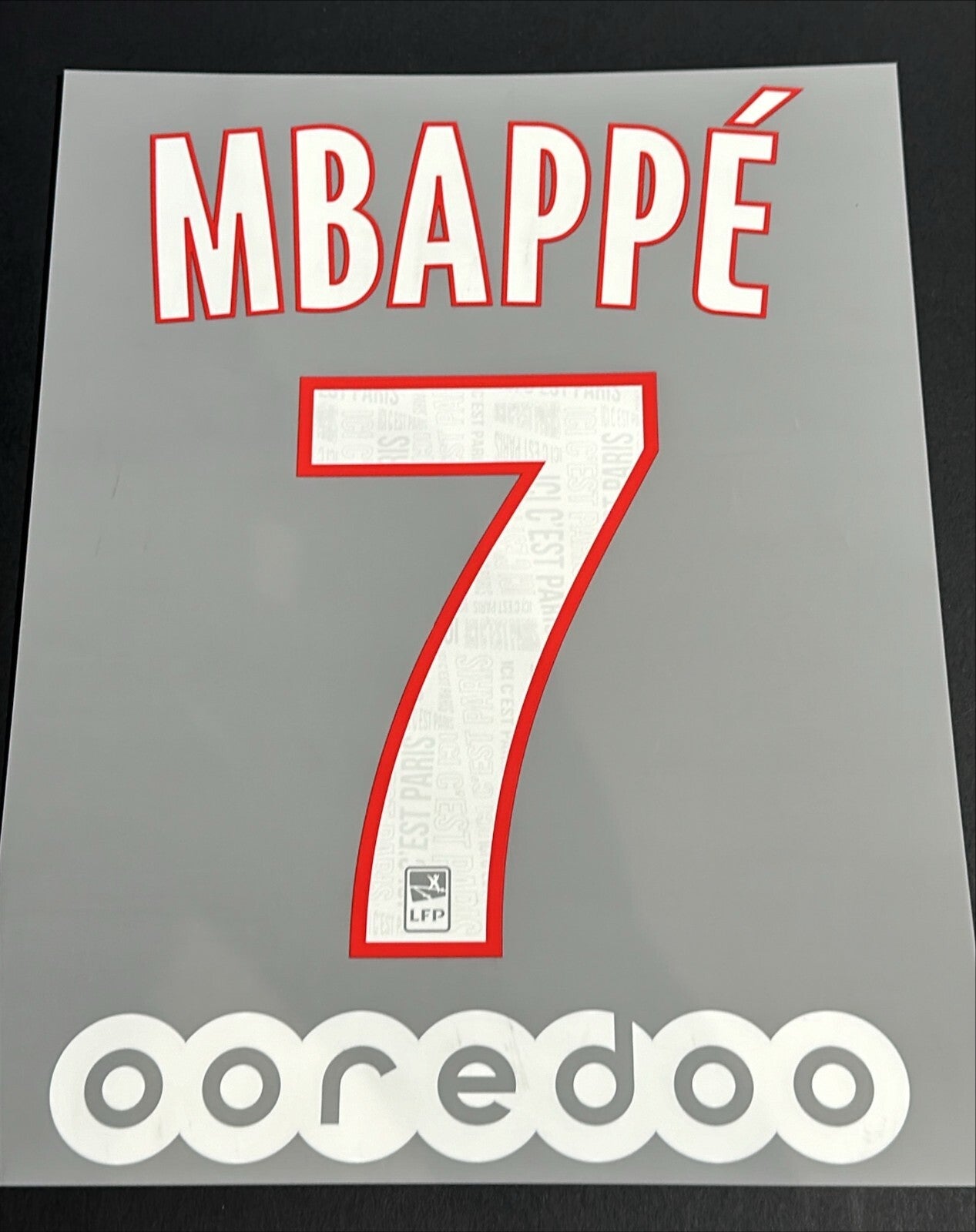 2019 2020 PSG MBAPPE 7 OFFICIAL MONBLASON HOME PLAYER SIZE NAME SET