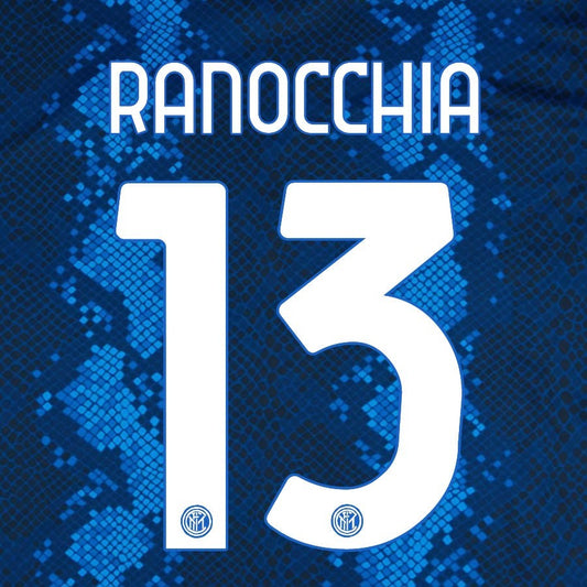 2021 2022 INTER MILAN OFFICIAL HOME RANOCCHIA 13 PLAYER SIZE NAMESET