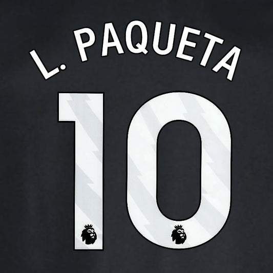 2024 2025 WEST HAM L. PAQUETA 10 OFFICIAL WHITE AWAY PLAYER SIZE NAMESET