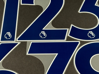 2019 - 2023 OFFICIAL AVERY DENNISON PREMIER LEAGUE BLUE PLAYER SIZE NUMBERS