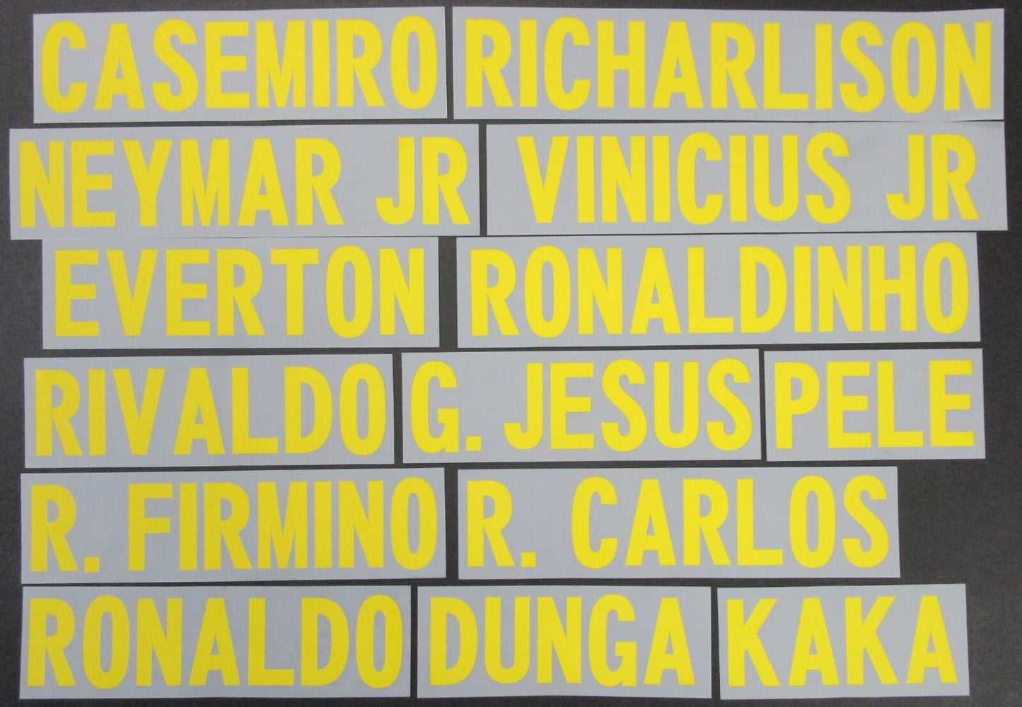BRAZIL 2020 - 2021 OFFICIAL AWAY PLAYER SIZE NAME BLOCKS