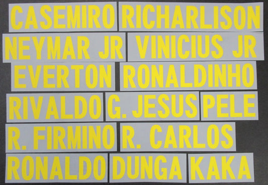 BRAZIL 2020 - 2021 OFFICIAL AWAY PLAYER SIZE NAME BLOCKS