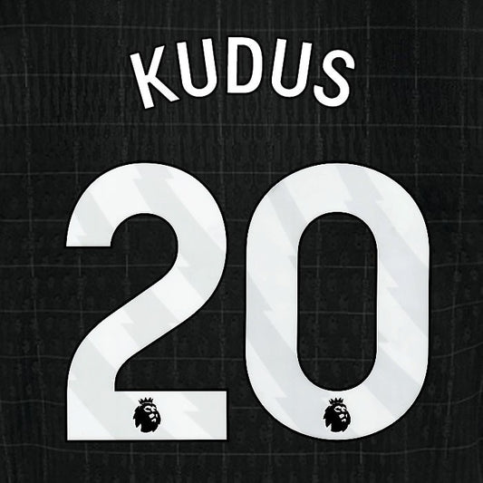 2025 2026 TOTTENHAM KUDUS 20 WHITE AWAY PLAYER SIZE NAME SET