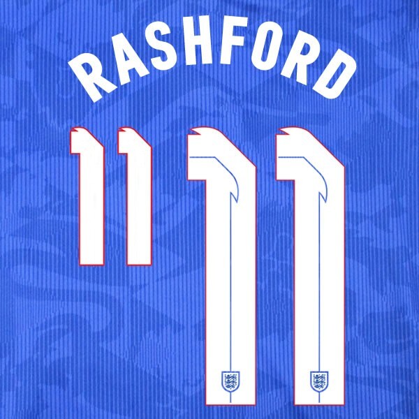 ENGLAND 2020 2021 OFFICIAL SPORTING ID RASHFORD 11 AWAY PLAYER SIZE NAMESET