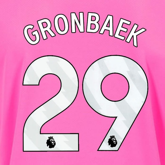 2024 2025 OFFICIAL SOUTHAMPTON GRONBAEK 29 WHITE 3RD PLAYER SIZE NAME SET