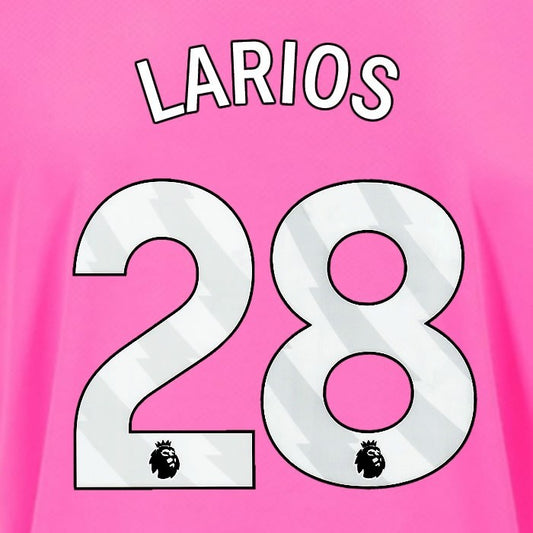 2024 2025 OFFICIAL SOUTHAMPTON LARIOS 28 WHITE 3RD PLAYER SIZE NAME SET