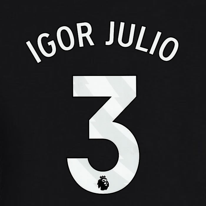 2023 2024 BRIGHTON IGOR JULIO 3 OFFICIAL WHITE AWAY PLAYER SIZE NAME SET
