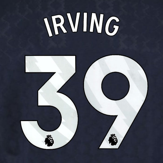2025 2026 WEST HAM IRVING 39 OFFICIAL WHITE 3RD PLAYER SIZE NAMESET