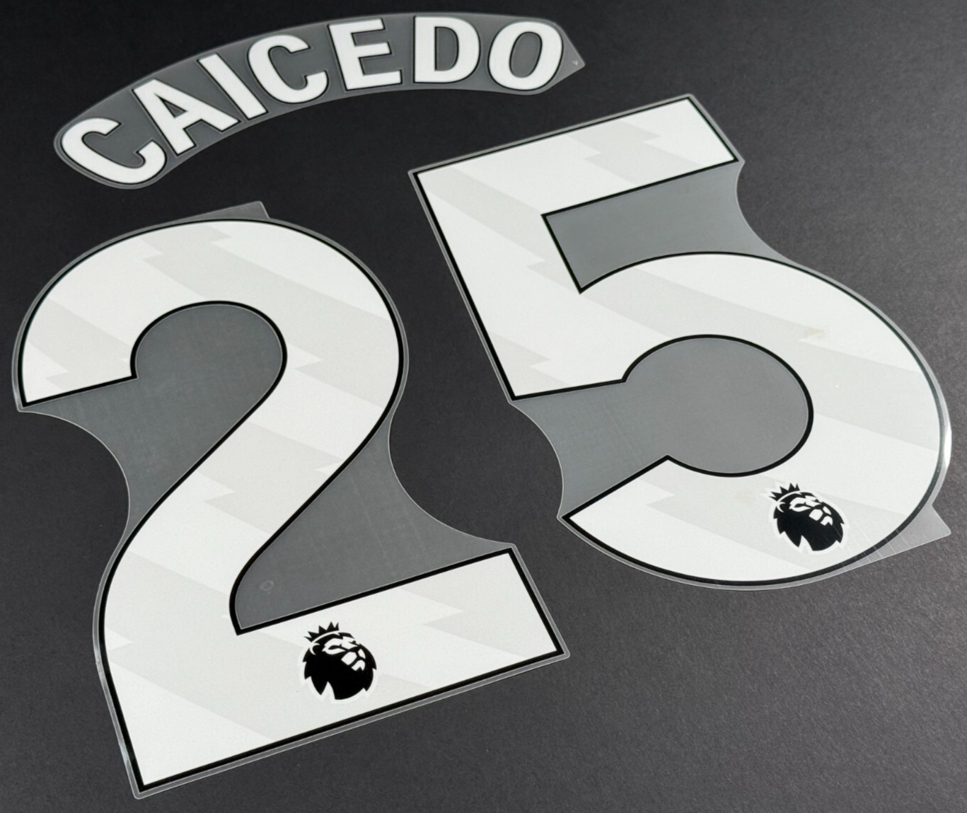 2023 2024 OFFICIAL CHELSEA CAICEDO 25 WHITE AWAY PLAYER SIZE NAMESET