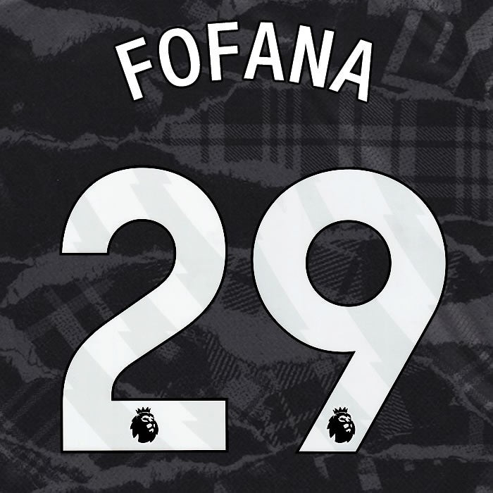 2024 2025 OFFICIAL CHELSEA FOFANA 29 WHITE 3RD PLAYER SIZE NAMESET