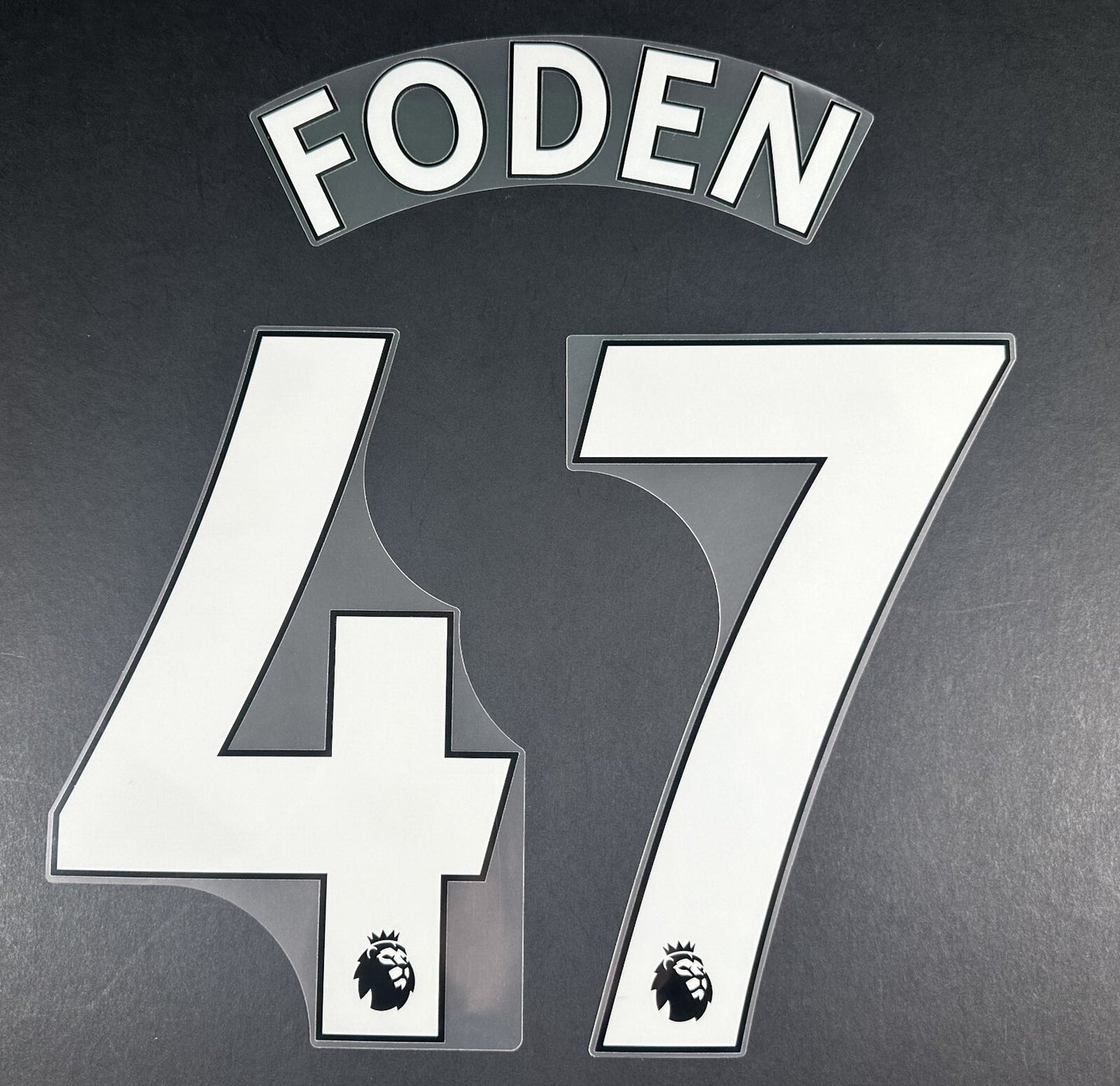MAN CITY 2019-23 FODEN 47 OFFICIAL AVERY DENNISON WHITE PLAYER SIZE NAME SET