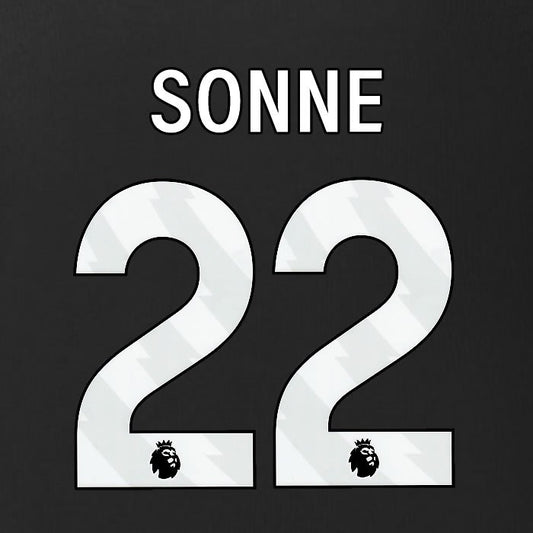 2025 2026 BURNLEY SONNE 22 OFFICIAL WHITE 3RD PLAYER SIZE NAMESET