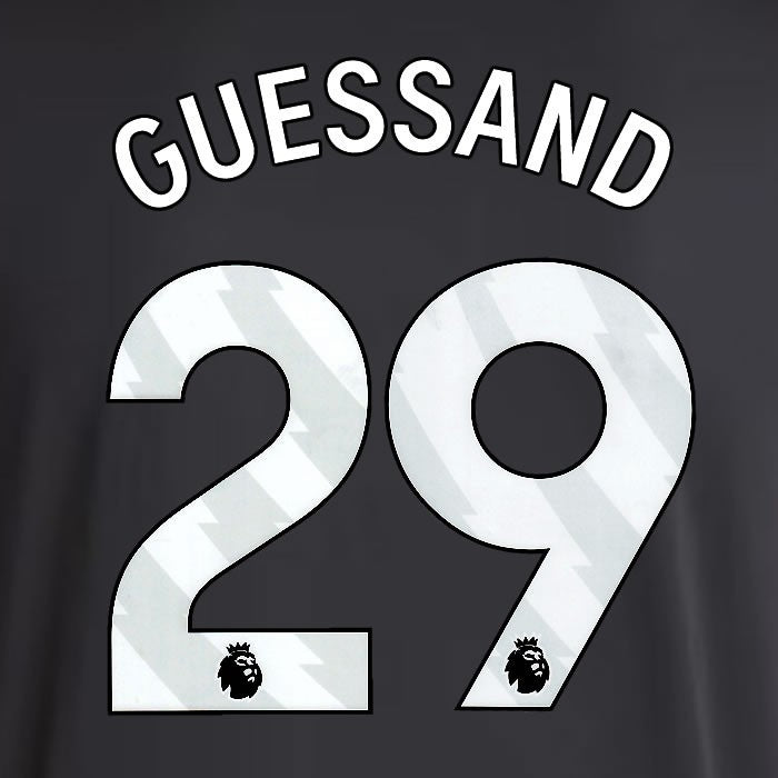 2025 2026 ASTON VILLA GUESSAND 29 OFFICIAL WHITE AWAY PLAYER SIZE NAMESET