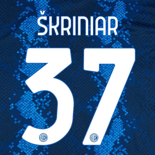 2021 2022 INTER MILAN OFFICIAL HOME SKRINIAR 37 PLAYER SIZE NAMESET