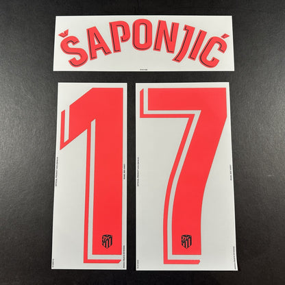 2019 2020 OFFICIAL ATLETICO MADRID SAPONJIC 17 AWAY PLAYER SIZE NAMESET