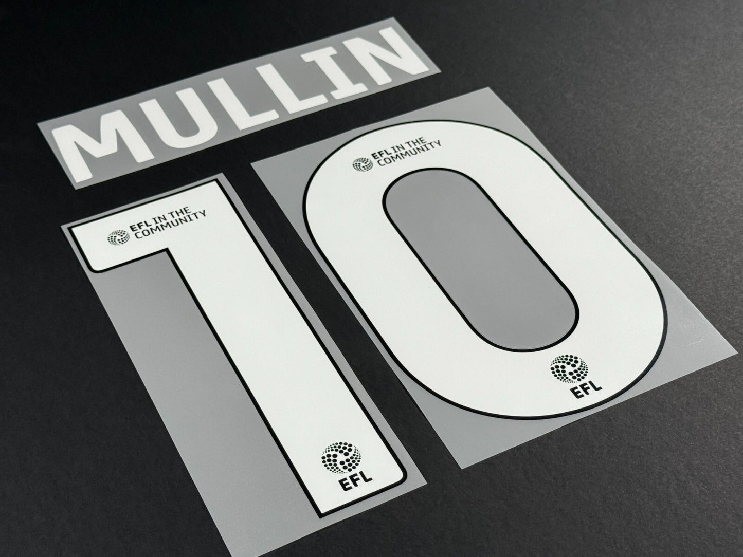 24 / 25 WREXHAM A.F.C.  MULLIN 10 OFFICIAL WHITE HOME PLAYER SIZE NAME SET