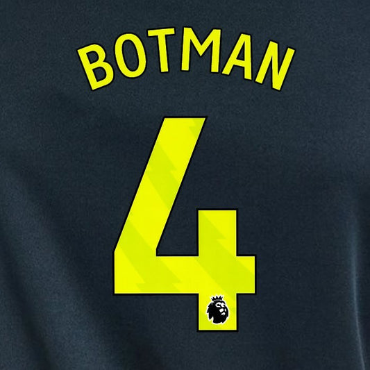2023 2024 NEWCASTLE BOTMAN 4 OFFICIAL YELLOW 3rd PLAYER SIZE NAME SET