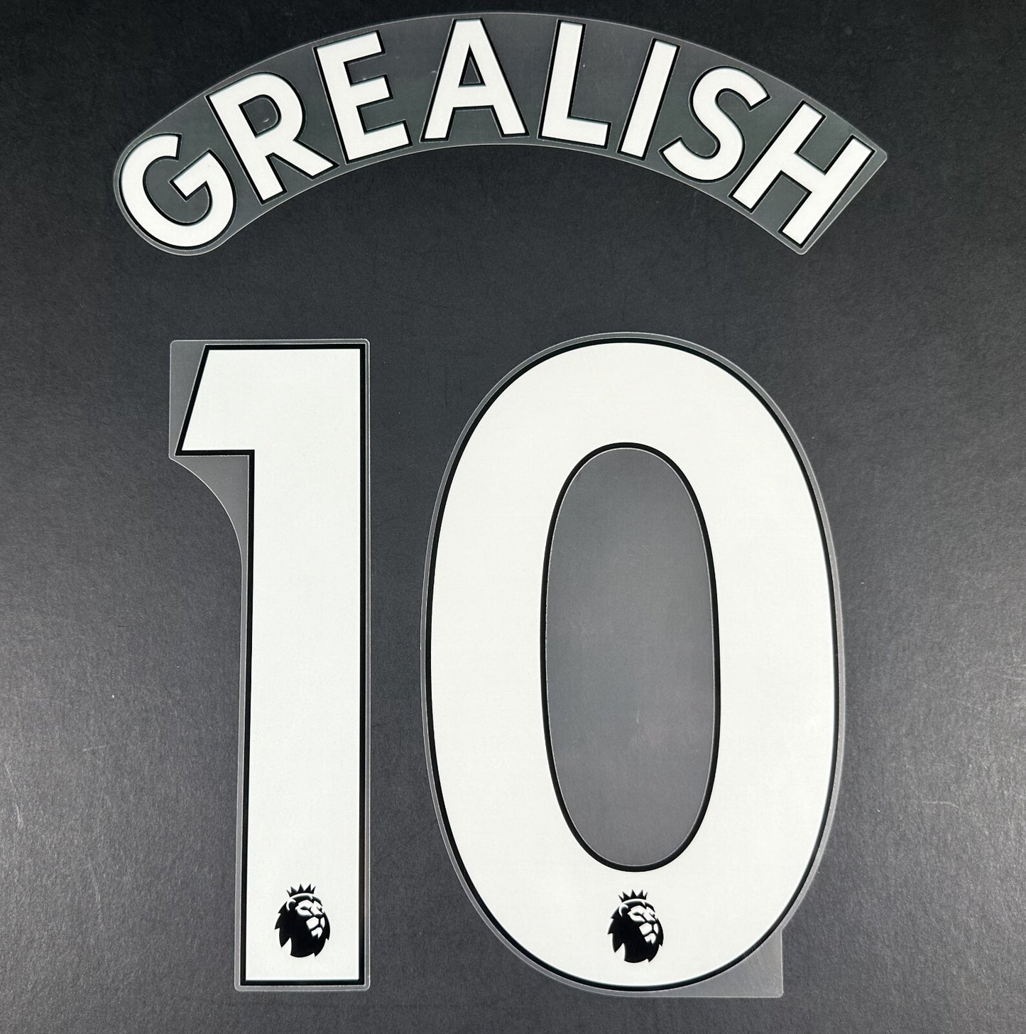 MAN CITY 2019 2023 GREALISH 10 OFFICIAL AVERY DENNISON WHITE PLAYER SIZE NAMESET