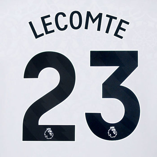 2025 2026 OFFICIAL FULHAM LECOMTE 23 BLACK HOME PLAYER SIZE NAMESET