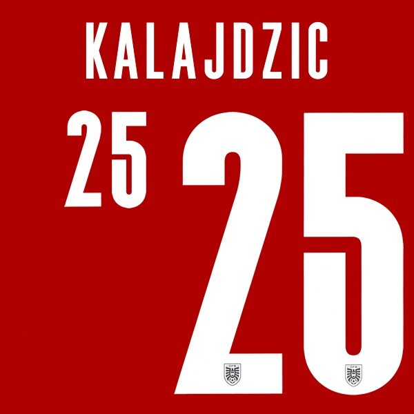 AUSTRIA 2020 2021 OFFICIAL KALAJDZIC 25 HOME PLAYER SIZE NAMESET 280MM