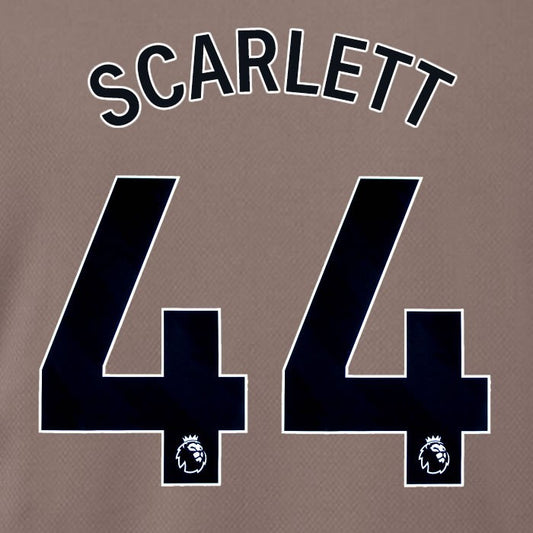SPURS 2023 2024 SCARLETT 44 BLACK 3RD PLAYER SIZE NAME SET