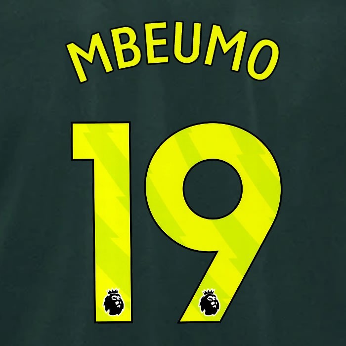 2024 2025 BRENTFORD MBEUMO 19 OFFICIAL YELLOW 3RD PLAYER SIZE NAMESET
