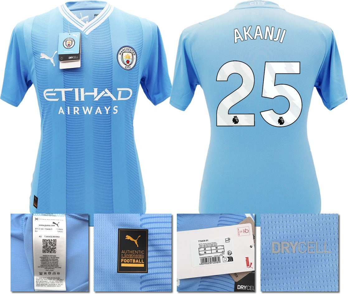 BNWT 2023 2024 MAN CITY PUMA HOME AKANJI 25 SHIRT MEN'S