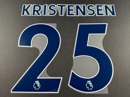 LEEDS UNITED 2022 2023 KRISTENSEN 25 OFFICIAL AVERY BLUE PLAYER SIZE NAME SET