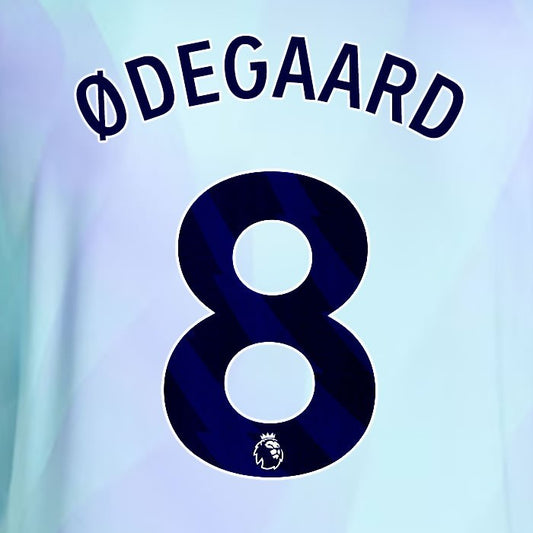 2024 2025 ARSENAL ODEGAARD 8 BLUE 3RD OFFICIAL PLAYER SIZE NAMESET