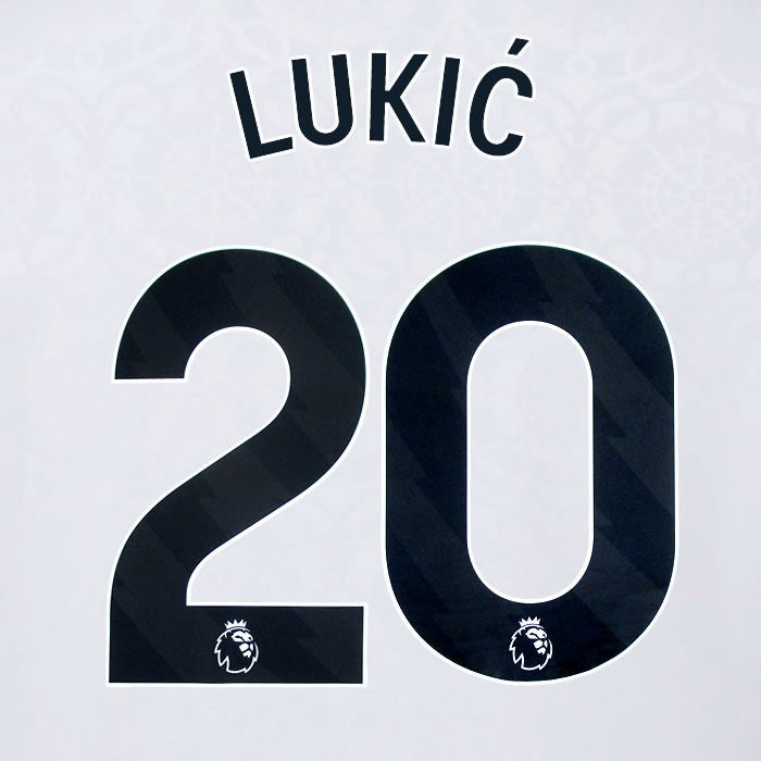 2025 2026 OFFICIAL FULHAM LUKIC 20 BLACK HOME PLAYER SIZE NAMESET