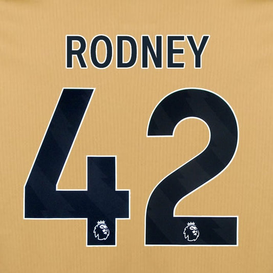 2025 2026 OFFICIAL CRYSTAL PALACE RODNEY 42 BLACK 3RD PLAYER SIZE NAMESET