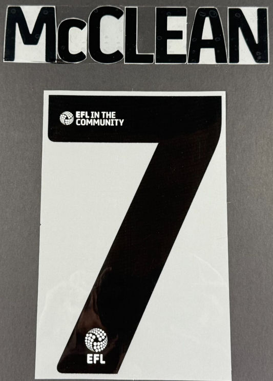 24 / 25 WREXHAM A.F.C.  McCLEAN 7 OFFICIAL BLACK HOME PLAYER SIZE NAME SET
