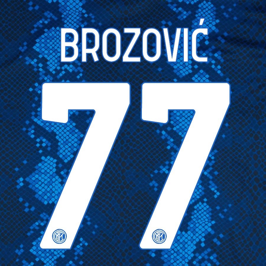2021 2022 INTER MILAN OFFICIAL HOME BROZOVIC 77 PLAYER SIZE NAMESET