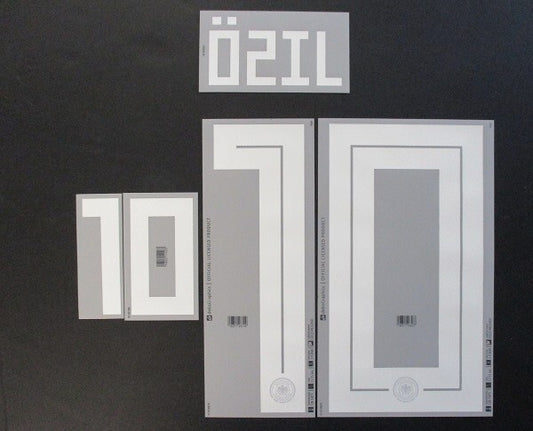 GERMANY 2018 WORLD CUP OFFICIAL DEKO GRAPHICS OZIL 10 AWAY PLAYER SIZE NAMESET