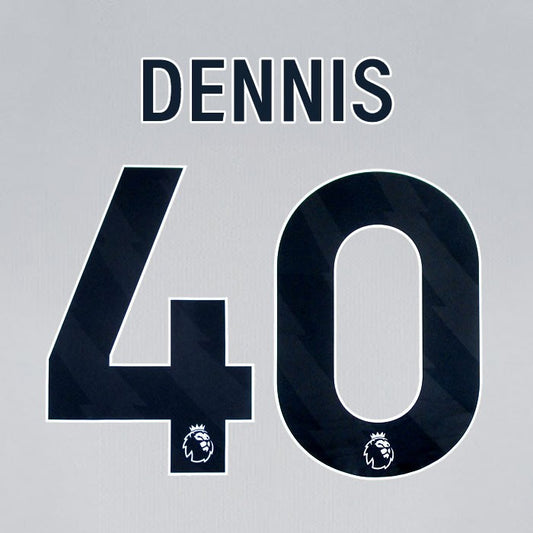2024 2025 BOURNEMOUTH DENNIS 40 BLACK AWAY PLAYER SIZE NAME SET