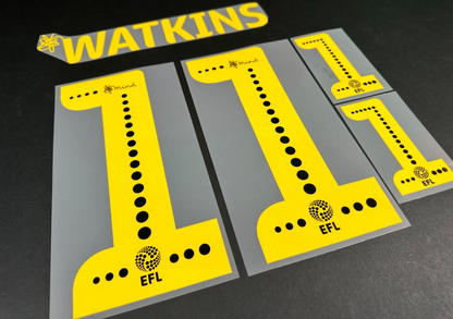 BRENTFORD FC 19-20 WATKINS 11 OFFICIAL SPORTING ID YELLOW PLAYER SIZE NAME SET