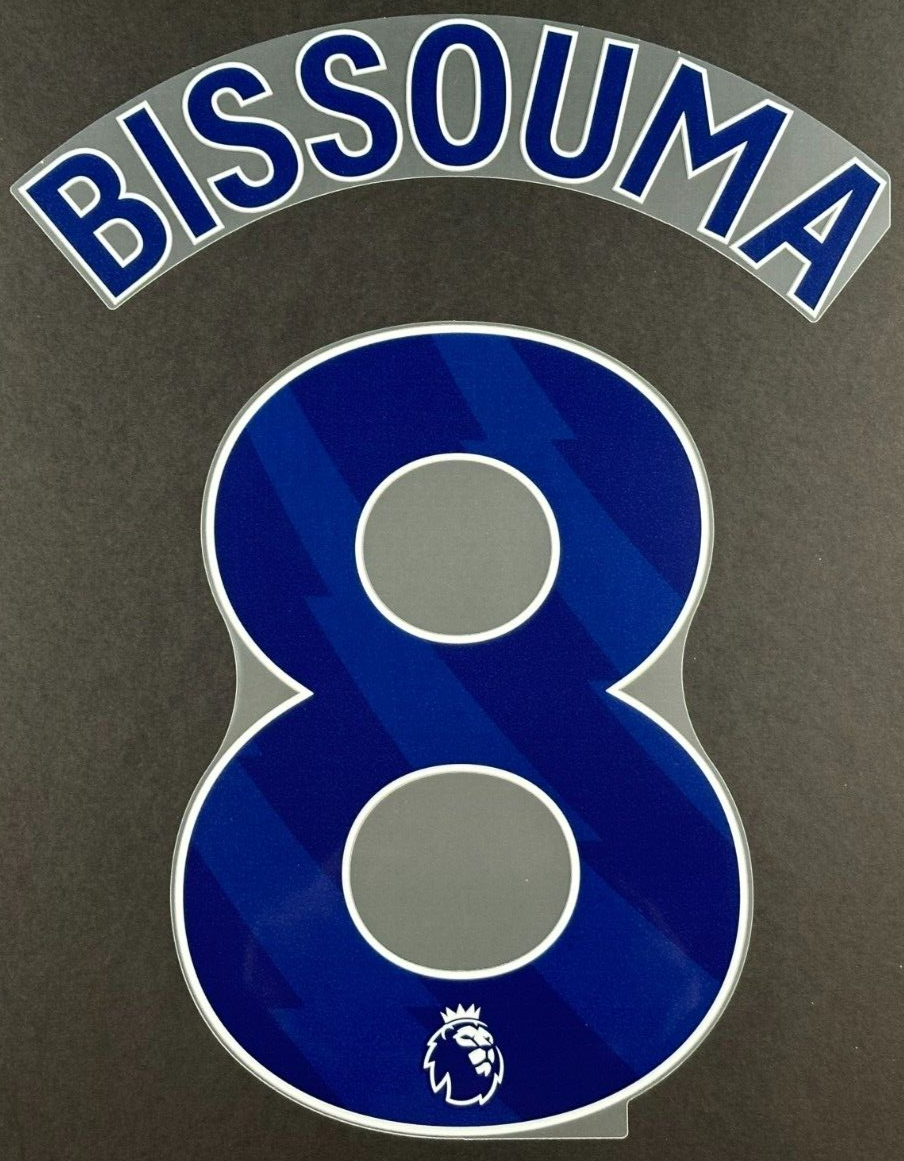 TOTTENHAM 2023 / 2024 BISSOUMA 8 AVERY DENNISON BLUE PLAYER SIZE NAME SET