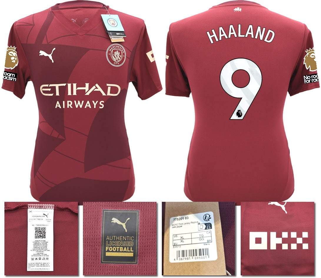 BNWT 24 25 MAN CITY PUMA THIRD HAALAND 9 + PATCHES FOOTBALL SHIRT MENS XXL