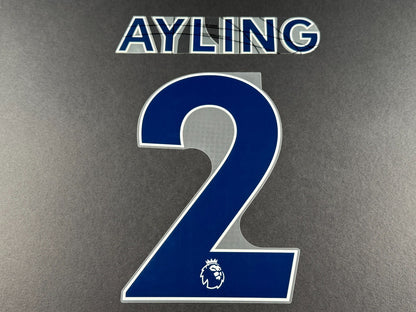 LEEDS UNITED 2022 2023 AYLING 2 OFFICIAL AVERY BLUE PLAYER SIZE NAME SET
